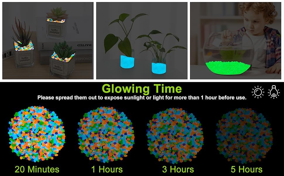 Glow in the Dark Decorative Pebbles