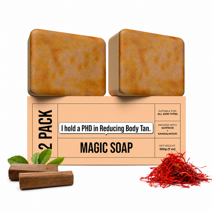 Magic TMagic Tan Removal Soap – Saffron & Sandalwood Bath Bar (Pack of 1)