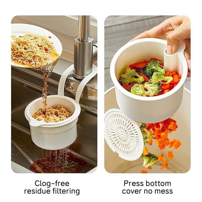 Kitchen Hanging Drain Basket with Strainer Lid