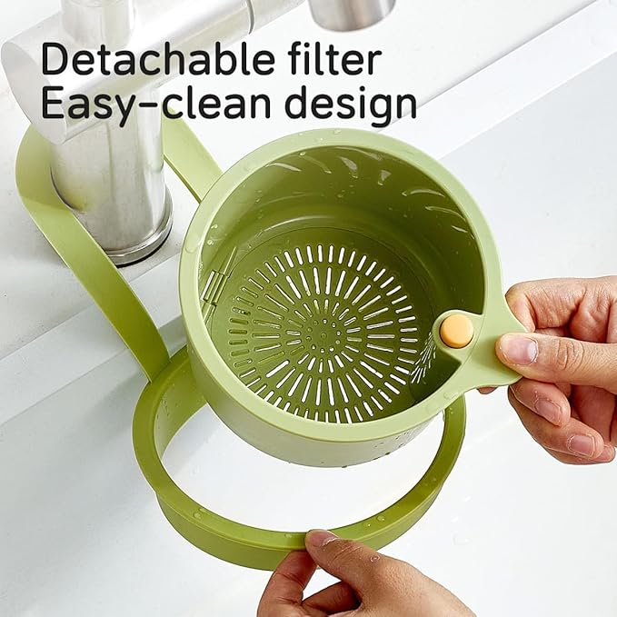 Kitchen Hanging Drain Basket with Strainer Lid