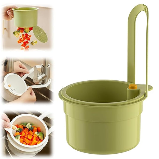 Kitchen Hanging Drain Basket with Strainer Lid